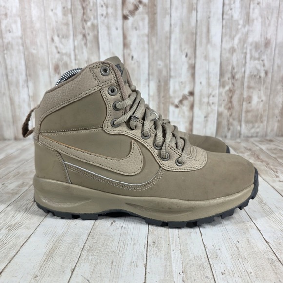 Nike Manoadome Boots Mens Size 7 Leather Hiking Trail High Top Shoes Beige - Picture 1 of 8